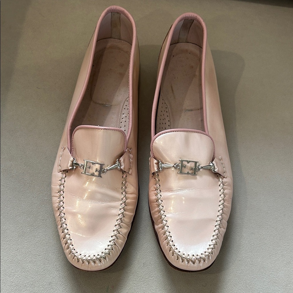 Escada Blush pink Leather Loafers